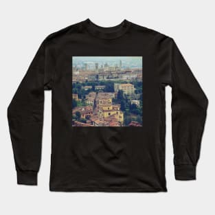 View from the top of the mountain Italy sightseeing trip photography from city scape Milano Bergamo Lecco Long Sleeve T-Shirt